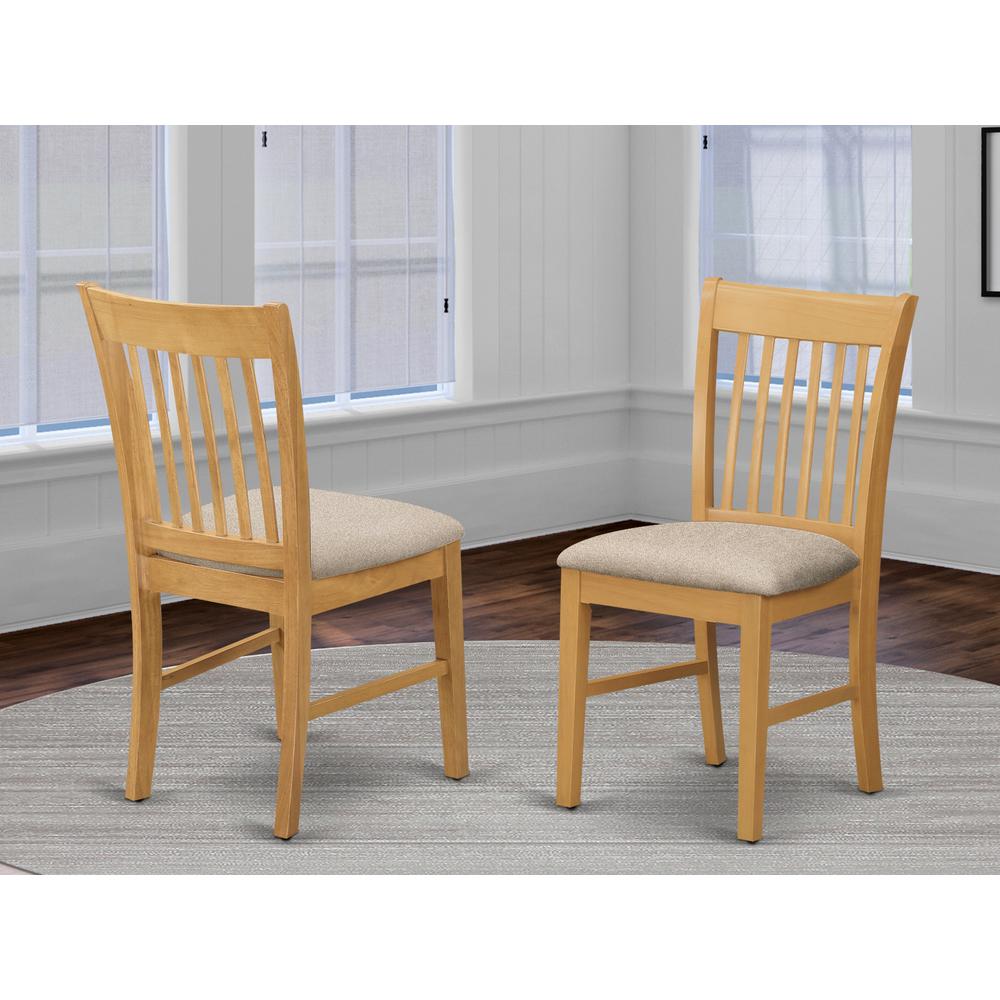 NFC-OAK-C Norfolk kitchen dining chair with Cushion Seat -Oak Finish.. Picture 2