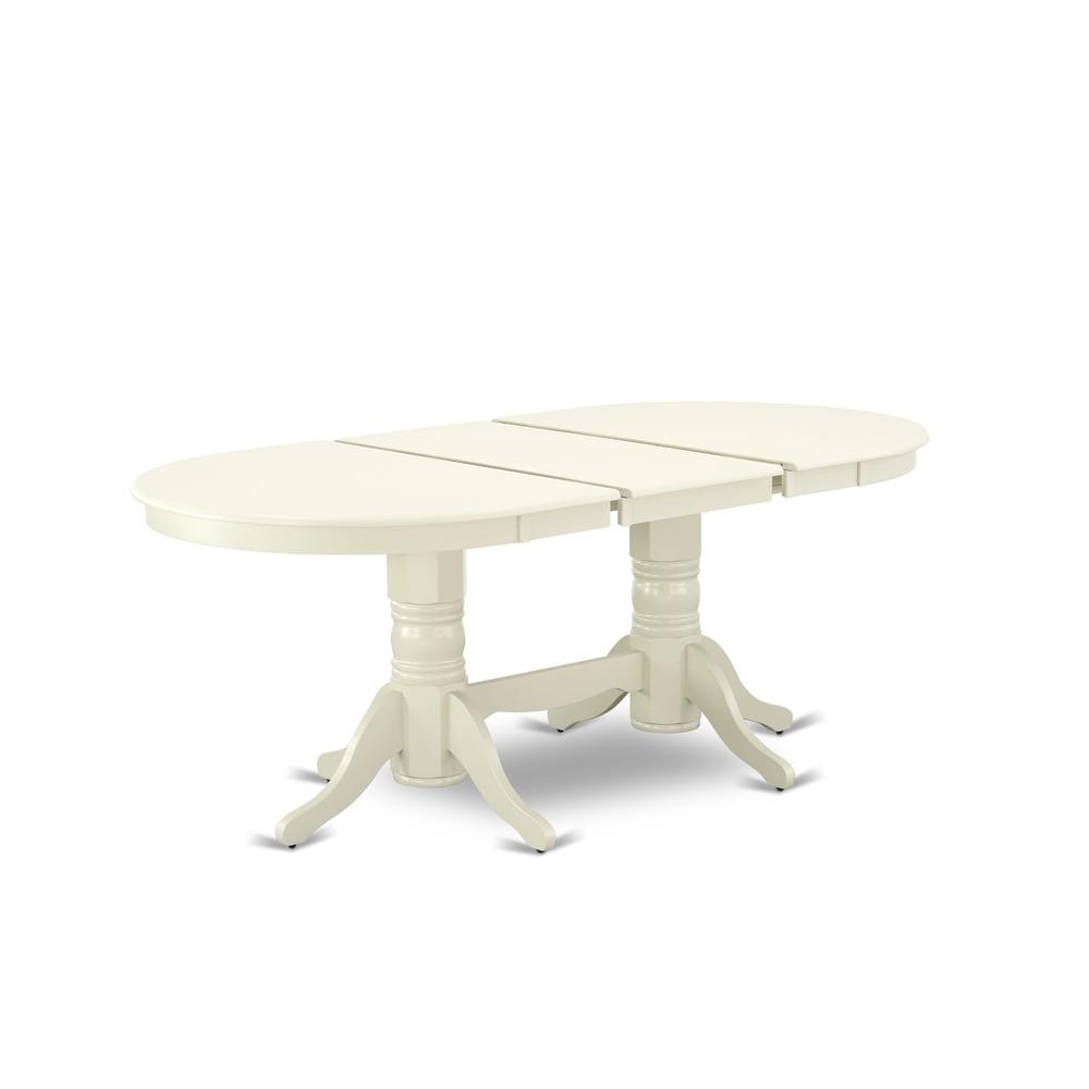 9 Piece Dining Table Set Consists of an Oval Kitchen Table with Butterfly Leaf. Picture 2