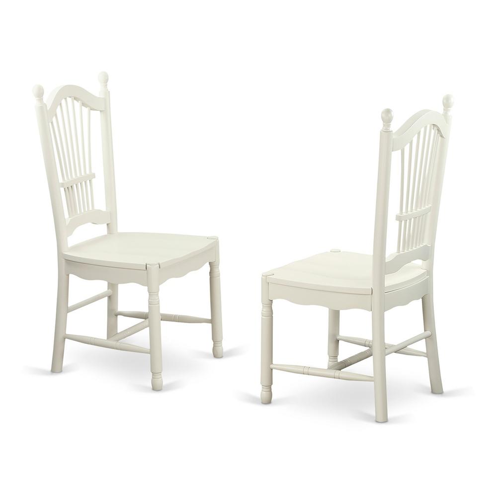 3  Pc  set  with  a  Round  Dinette  Table  and  2  Wood  Dinette  Chairs  in  Linen  White. Picture 4