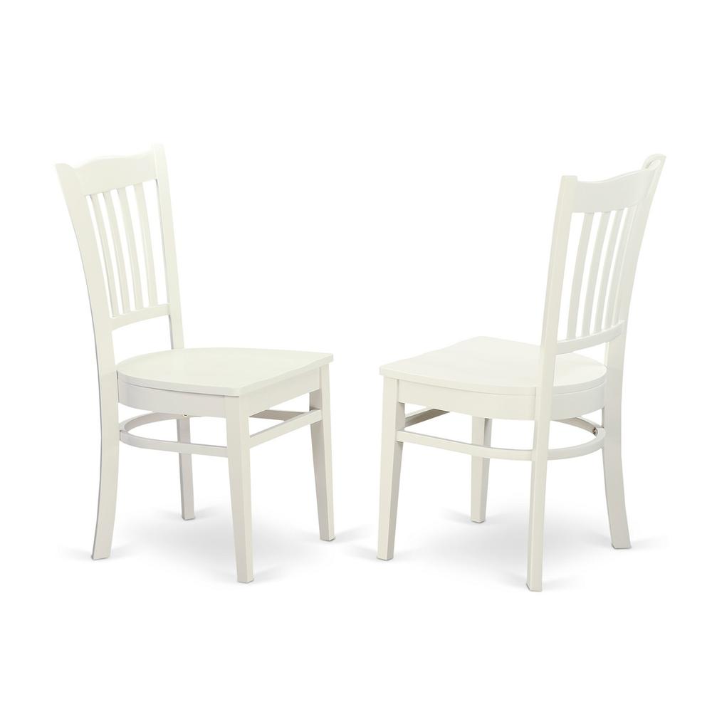 3  Pc  set  with  a  Round  Table  and  2  Wood  Dinette  Chairs  in  Linen  White. Picture 4