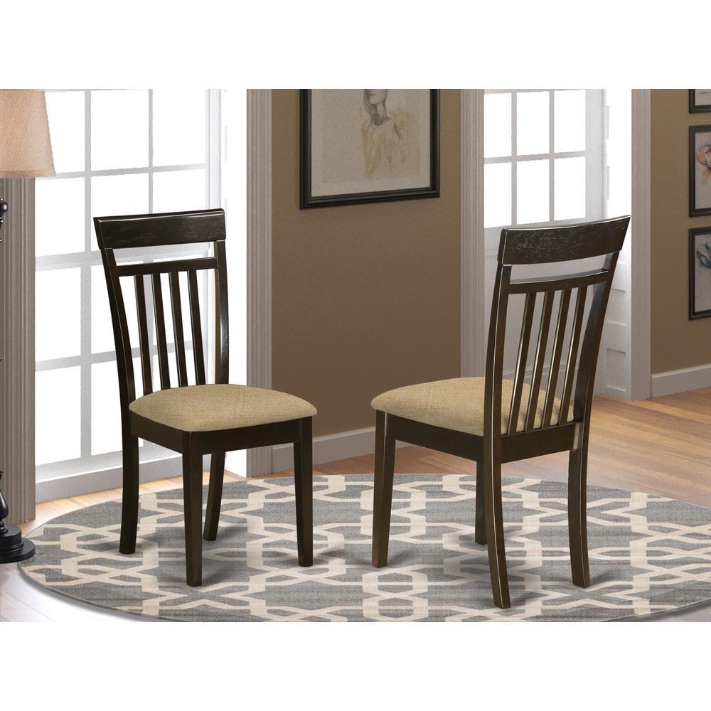 CAC-CAP-C Capri slat back Chair for dining room with Fabric Seat. Picture 2