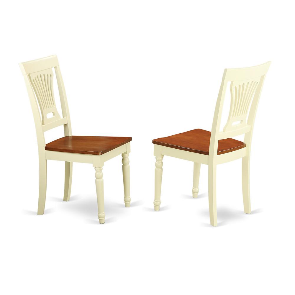 3  Pc  set  with  a  Round  Dinette  Table  and  2  Wood  Dinette  Chairs  in  Buttermilk  and  Cherry  .. Picture 4