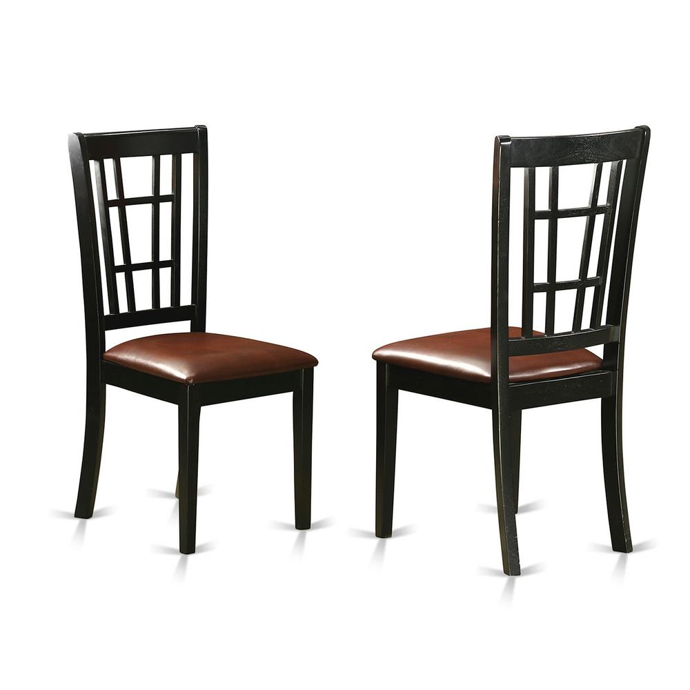 5  Pc  Dining  room  set  with  a  Dining  Table  and  4  Dining  Chairs  in  Black  and  Cherry. Picture 4