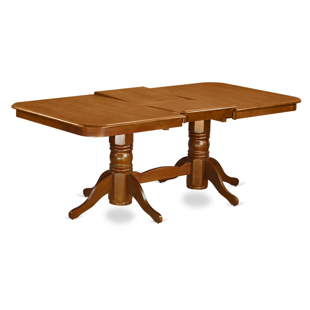 NAPO5-SBR-C 5 PC Dining room set Dining Table with Leaf and 4 Chairs for Dining. Picture 4
