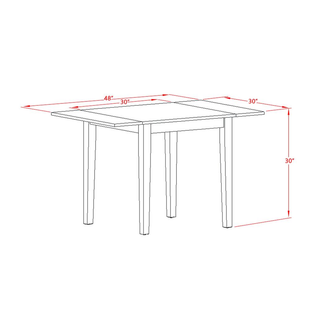 5 Piece Dinette Set Consists of a Rectangle Dining Table with Dropleaf. Picture 4