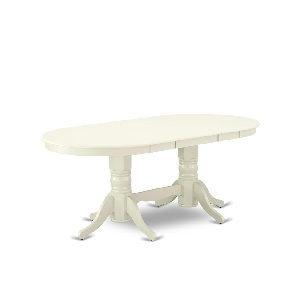 9 Piece Dining Set Contains an Oval Kitchen Table with Butterfly Leaf. Picture 1