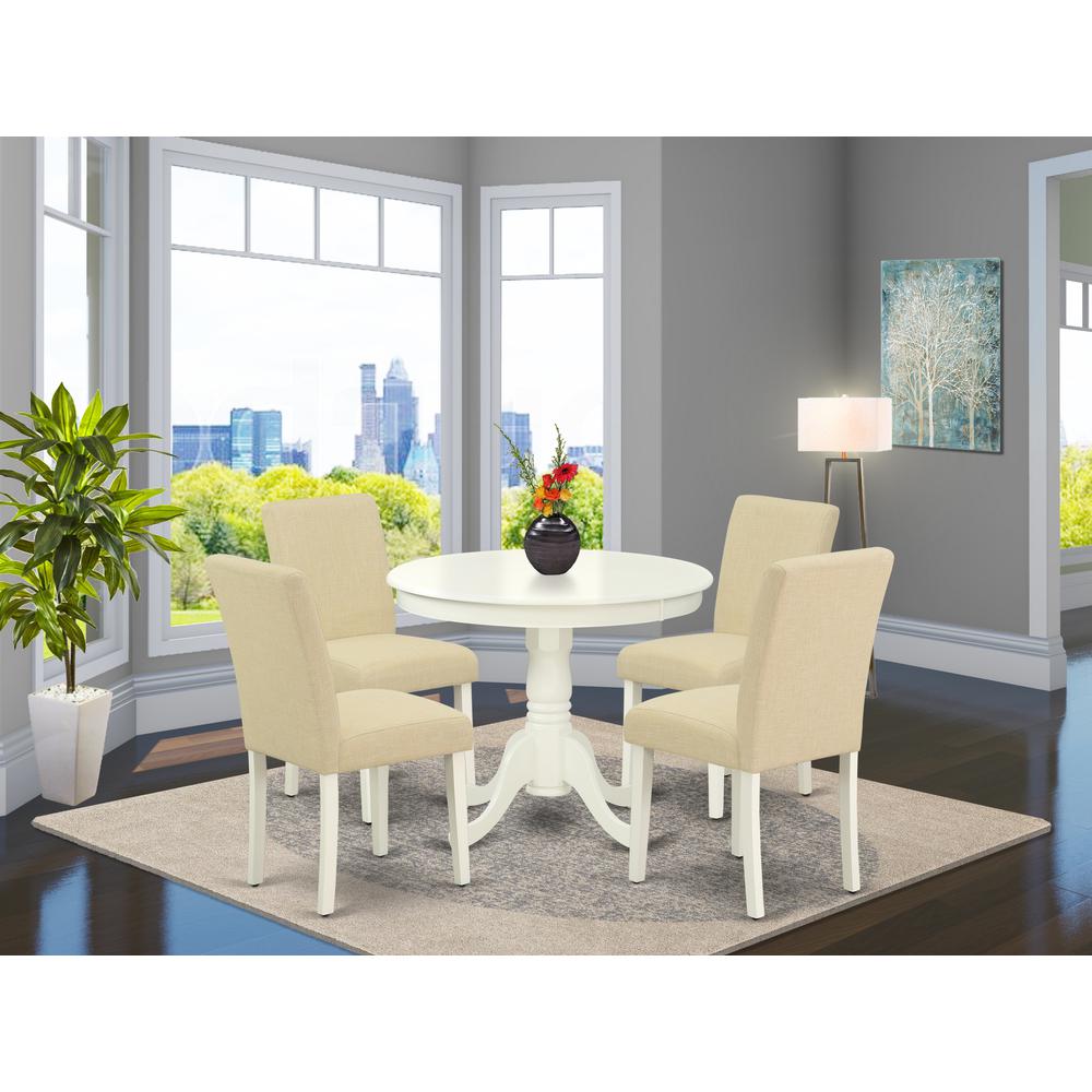 Dining Room Set Linen White, ANAB5-LWH-02. Picture 2