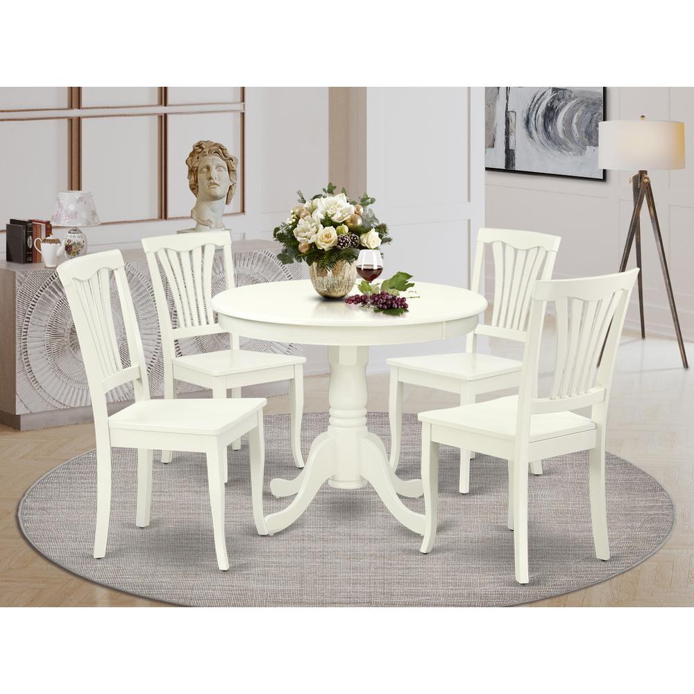 Dining Room Set Linen White, ANAV5-LWH-W. Picture 2