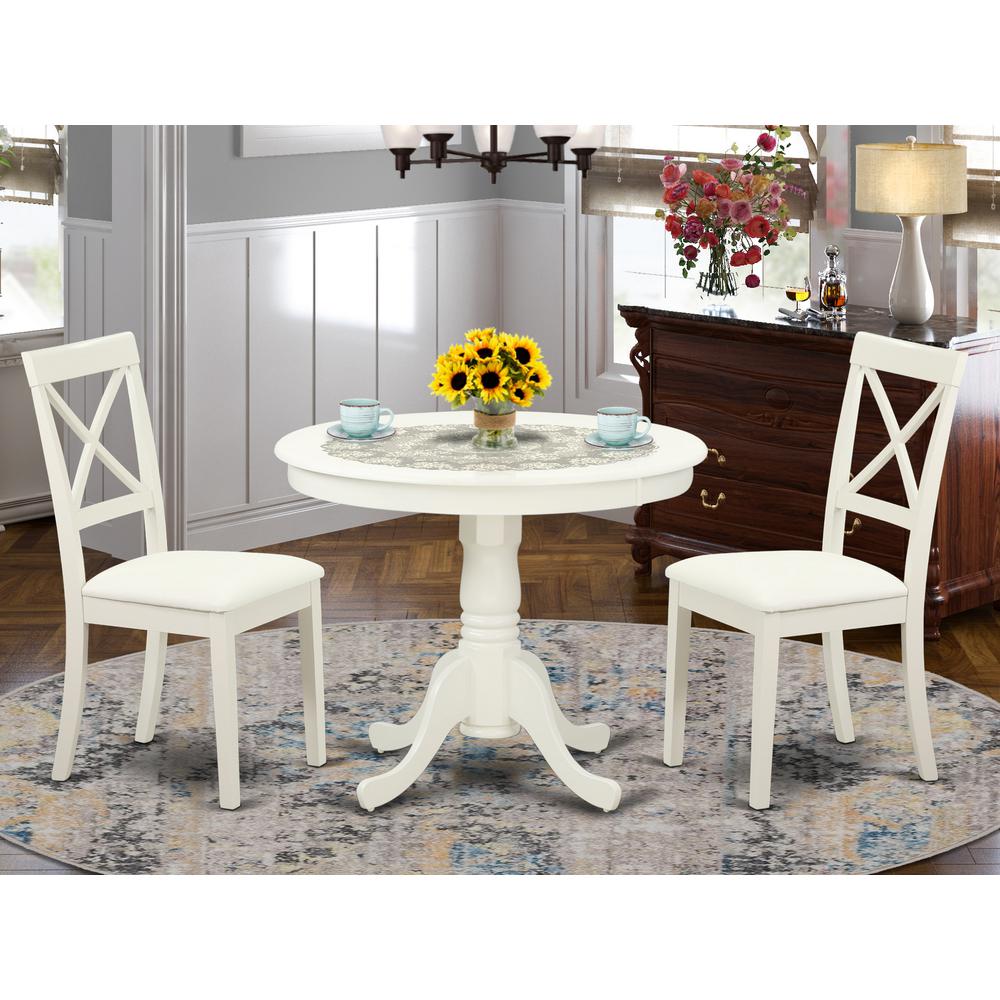 Dining Room Set Linen White, ANBO3-LWH-LC. Picture 2