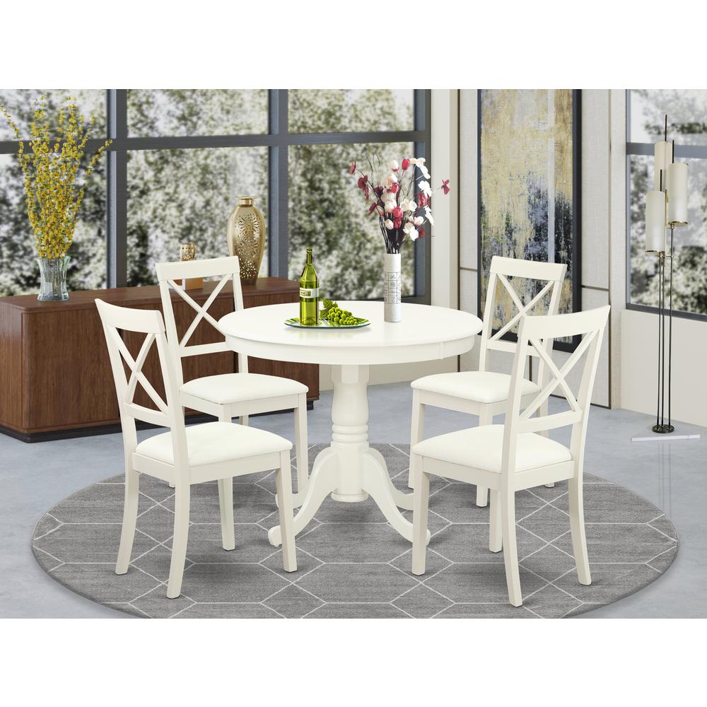 Dining Room Set Linen White, ANBO5-LWH-LC. Picture 2