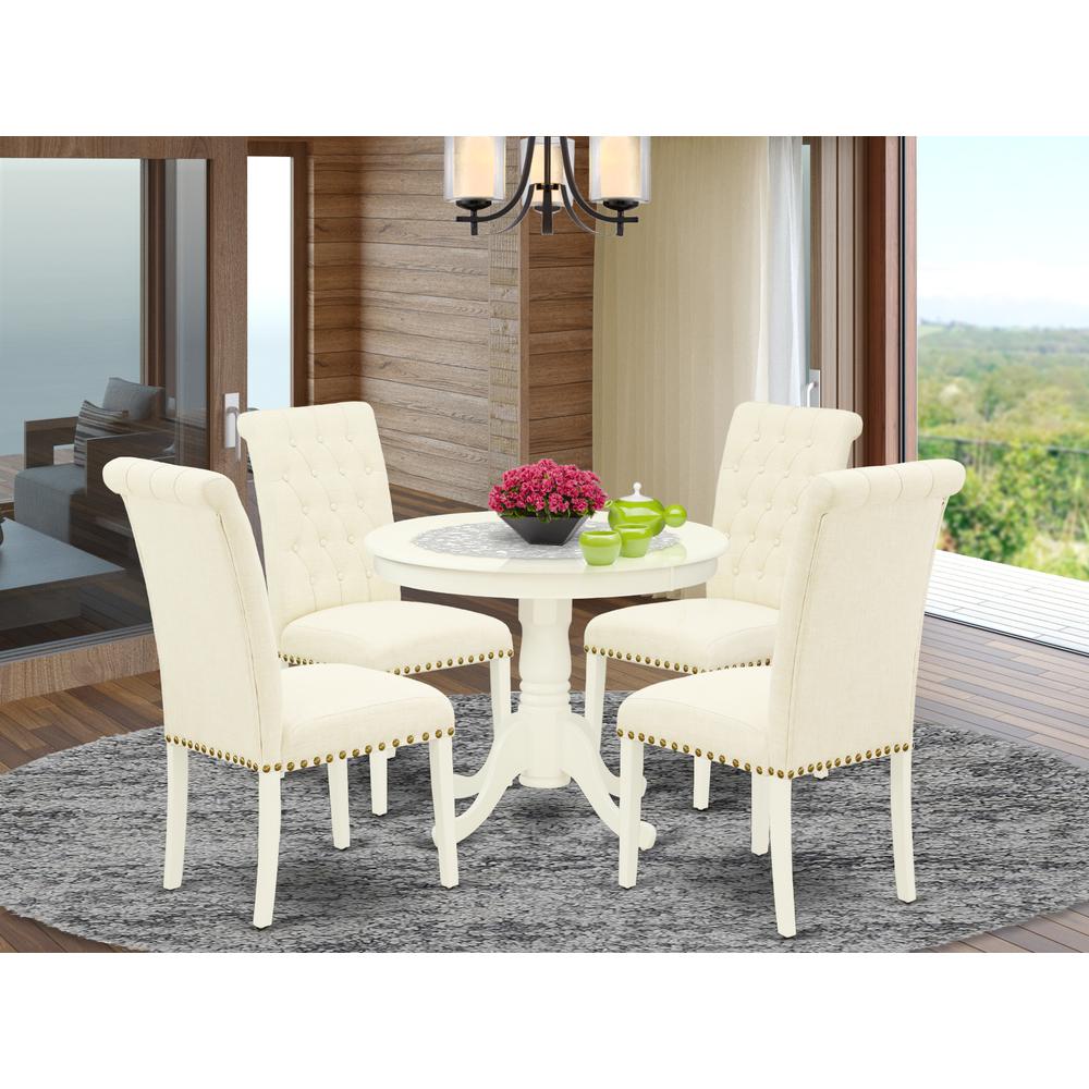 Dining Room Set Linen White, ANBR5-LWH-02. Picture 2