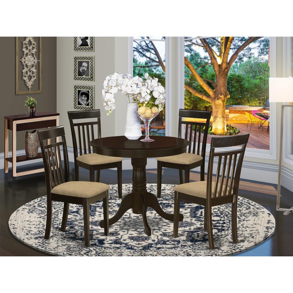 ANCA5-CAP-C 5 Pc Kitchen Table-Kitchen Dining nook plus 4 Dining Chairs. Picture 2