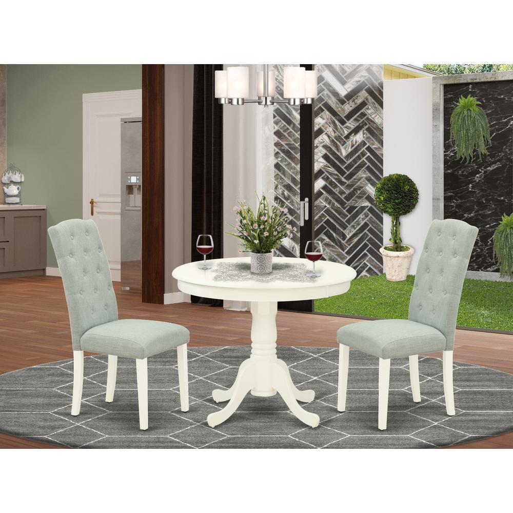 Dining Room Set Linen White, ANCE3-LWH-15. Picture 2