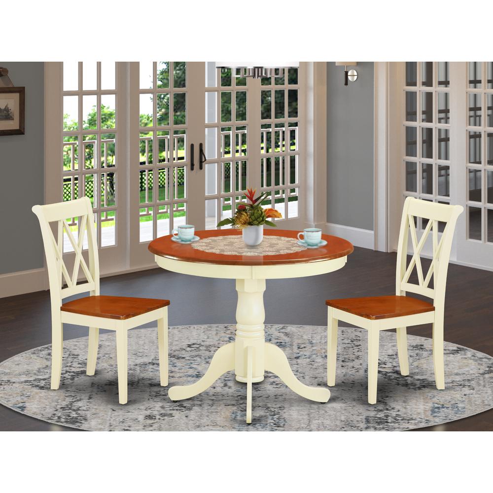 Dining Room Set Buttermilk & Cherry, ANCL3-BMK-W. Picture 2