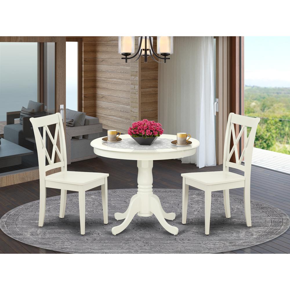 Dining Room Set Linen White, ANCL3-LWH-W. Picture 2