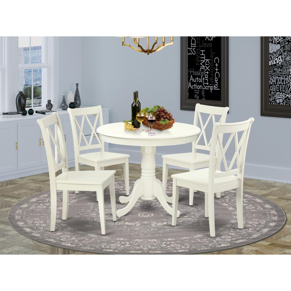 Dining Room Set Linen White, ANCL5-LWH-W. Picture 2