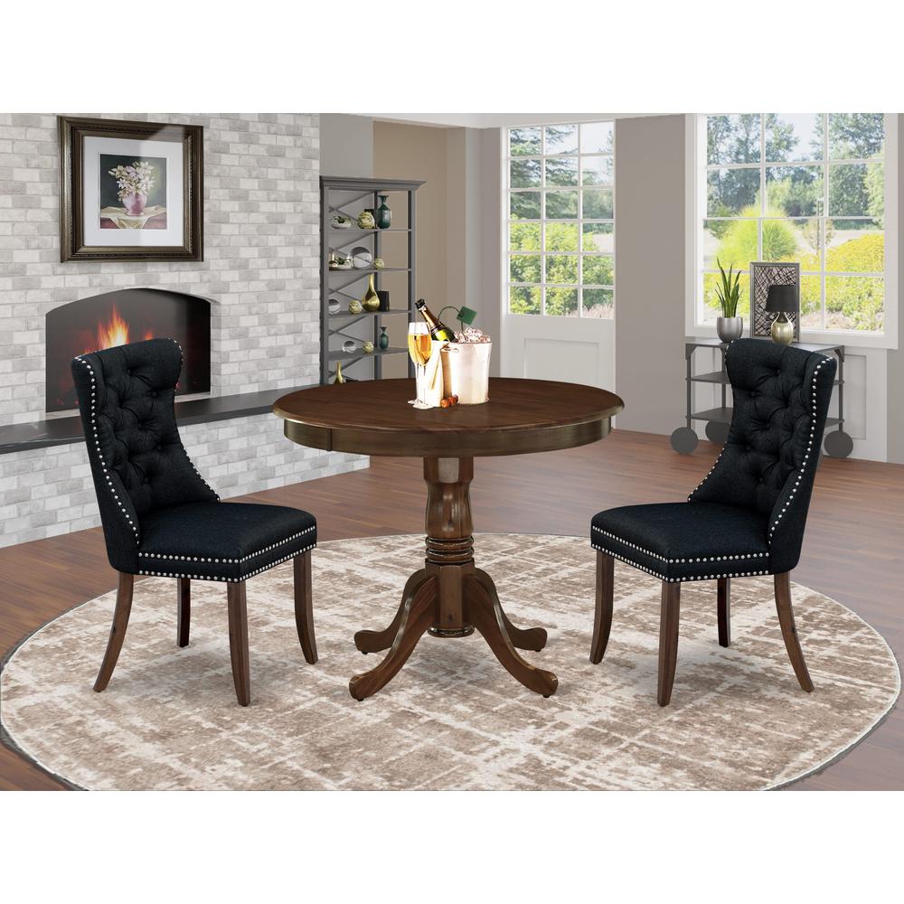 3 Piece Kitchen Table Set Contains a Round Dining Table with Pedestal. Picture 7