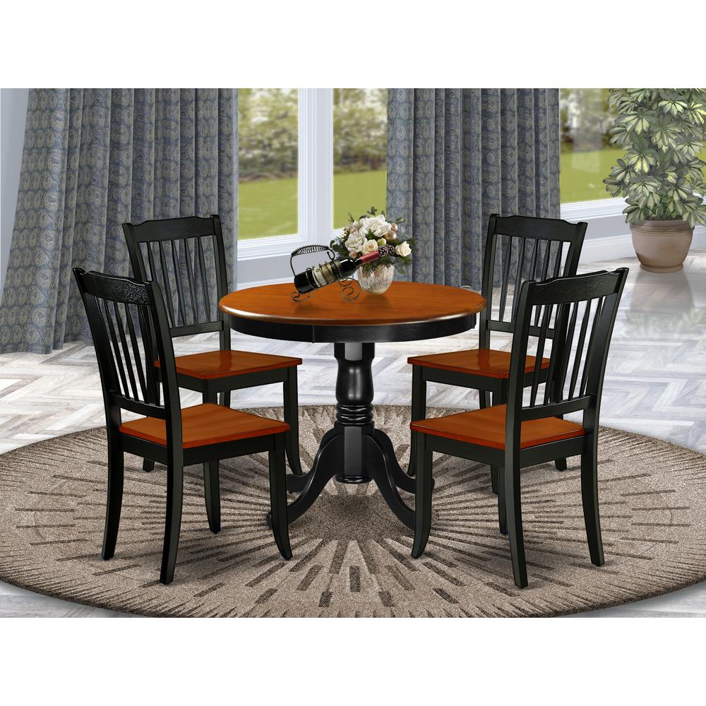 Dining Room Set Black & Cherry, ANDA5-BCH-W. Picture 2