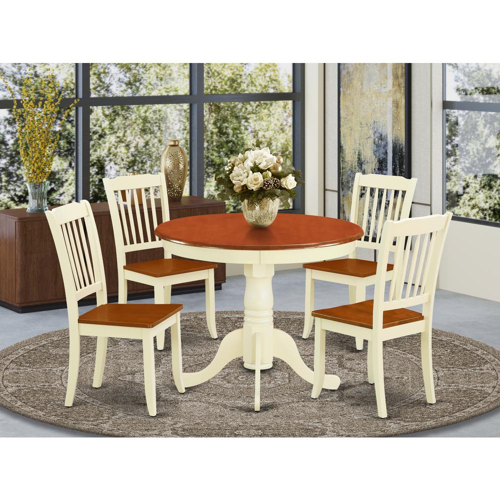 Dining Room Set Buttermilk & Cherry, ANDA5-BMK-W. Picture 2