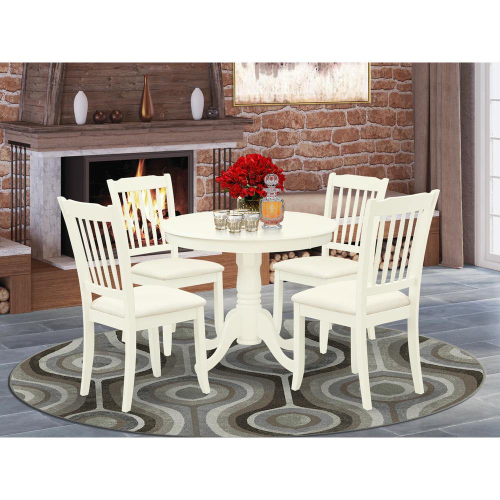 Dining Room Set Linen White, ANDA5-LWH-C. Picture 2