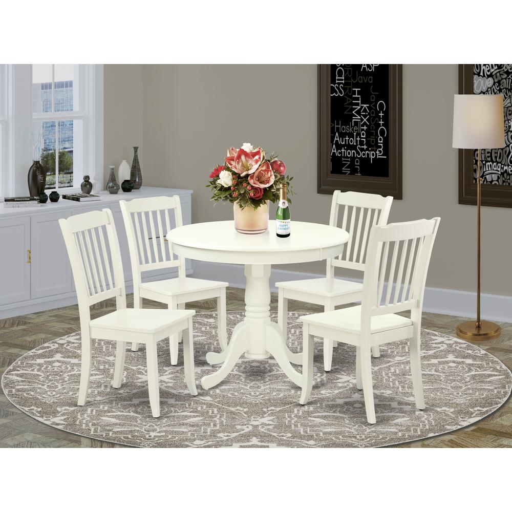 Dining Room Set Linen White, ANDA5-LWH-W. Picture 2