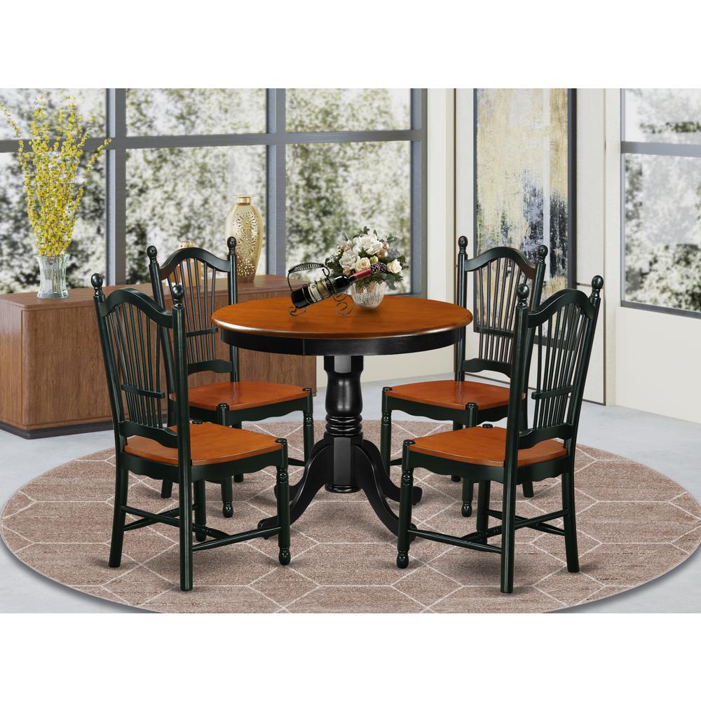 Dining Room Set Black & Cherry, ANDO5-BCH-W. Picture 2