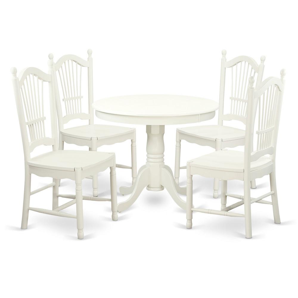 5  Pc  set  with  a  Round  Small  Table  and  4  Wood  Dinette  Chairss.. Picture 2
