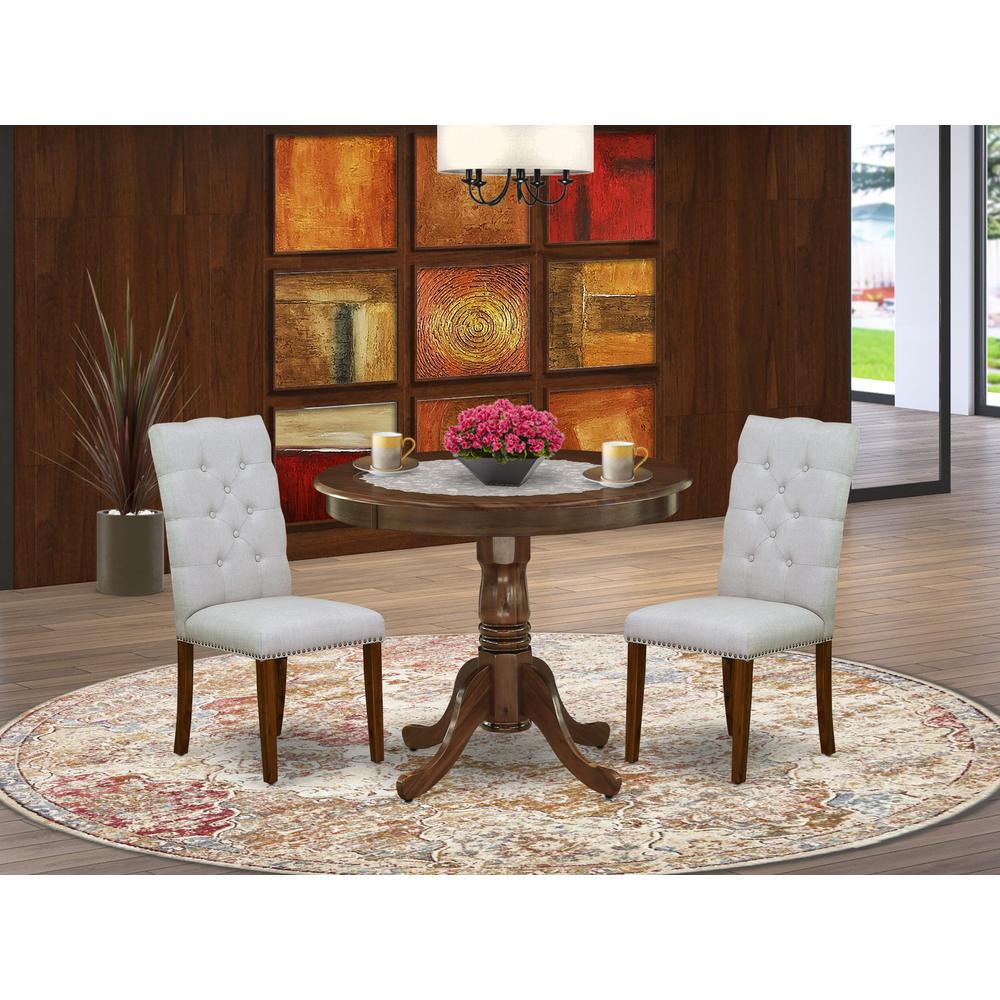 3 Pc Dining Table Set Consist of a Round Table and 2 Parson Chairs. Picture 7