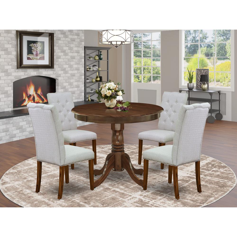 5 Pc Dining Set Includes a Round Dining Table and 4 Parson Chairs. Picture 7