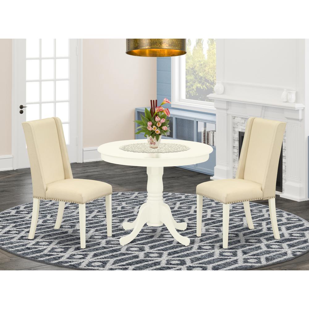 Dining Room Set Linen White, ANFL3-LWH-01. Picture 2