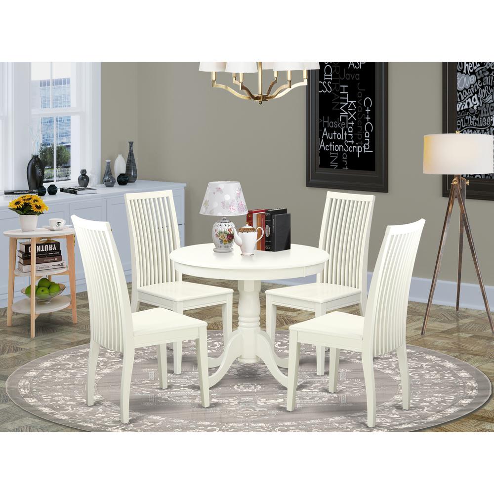 Dining Room Set Linen White, ANIP5-LWH-W. Picture 2