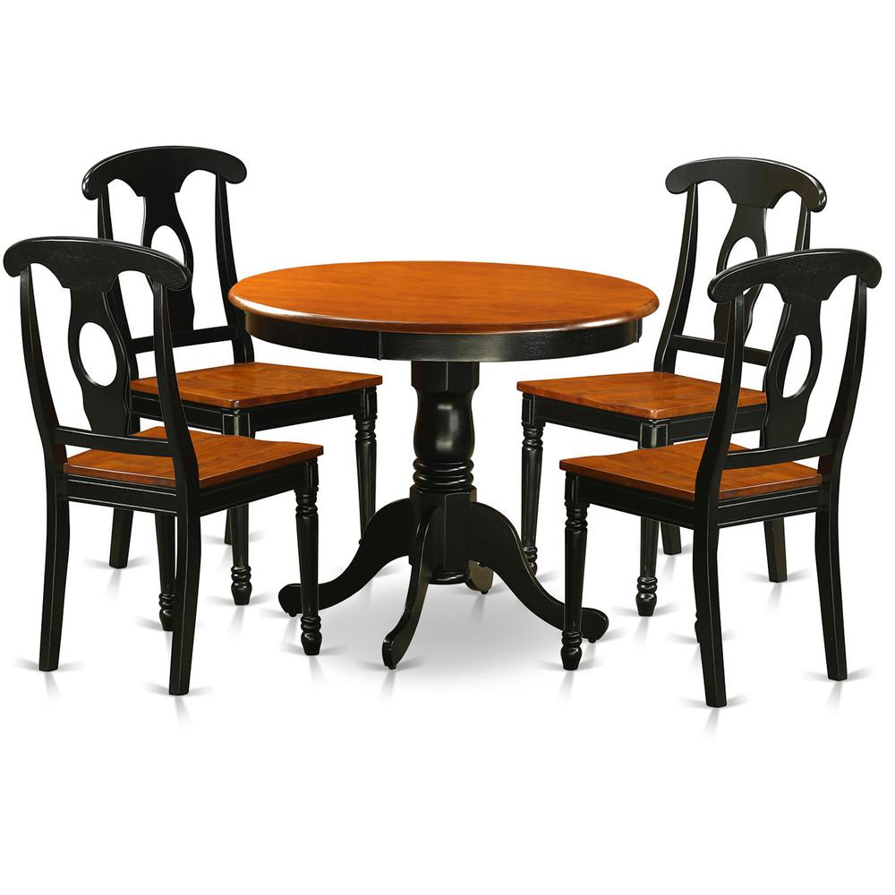 5  PC  Dining  set  including  4  Wood  Chairs  in  Black. Picture 2