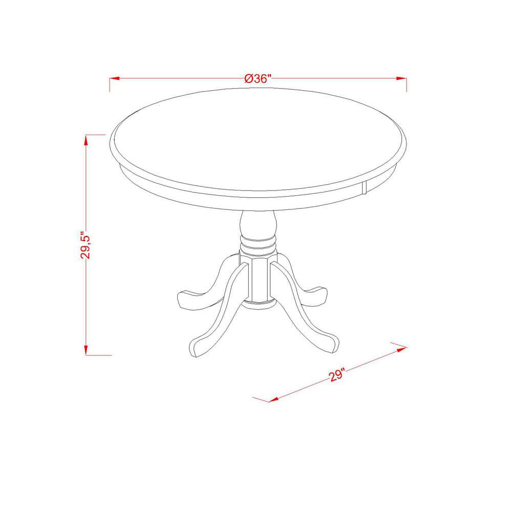 5 Piece Kitchen Set Contains a Round Dining Table with Pedestal. Picture 4