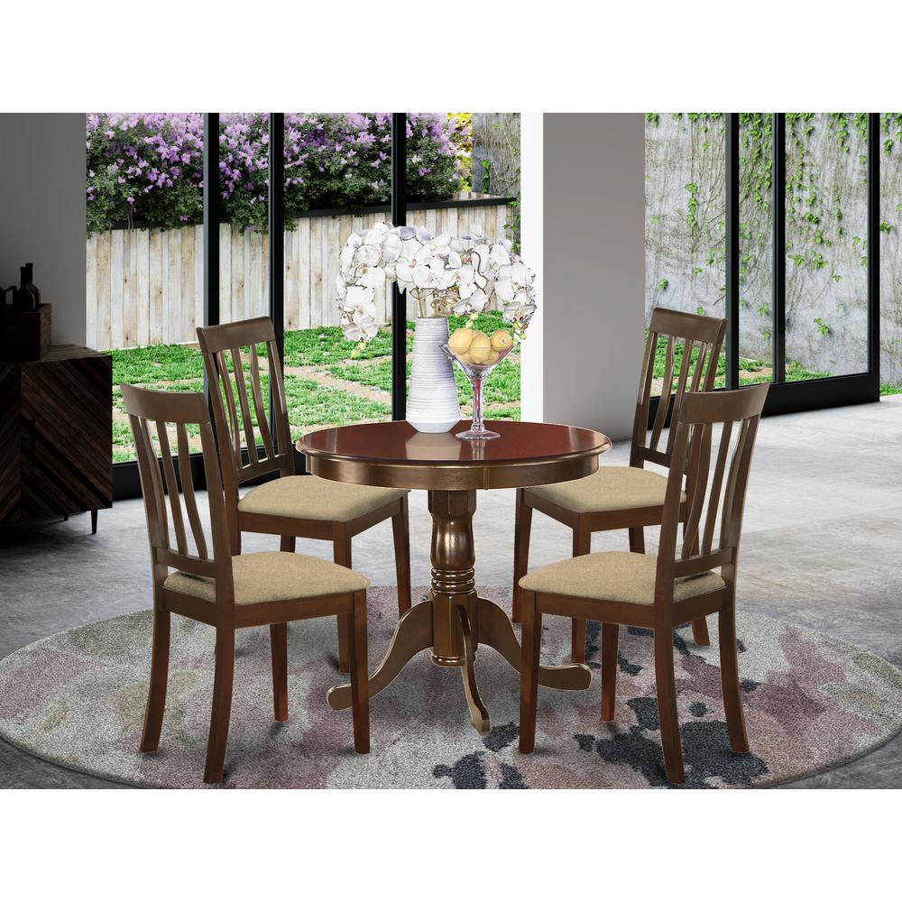 ANTI5-CAP-C 5 Pc Kitchen Table set-Kitchen Table and 4 Dining Chairs. Picture 2