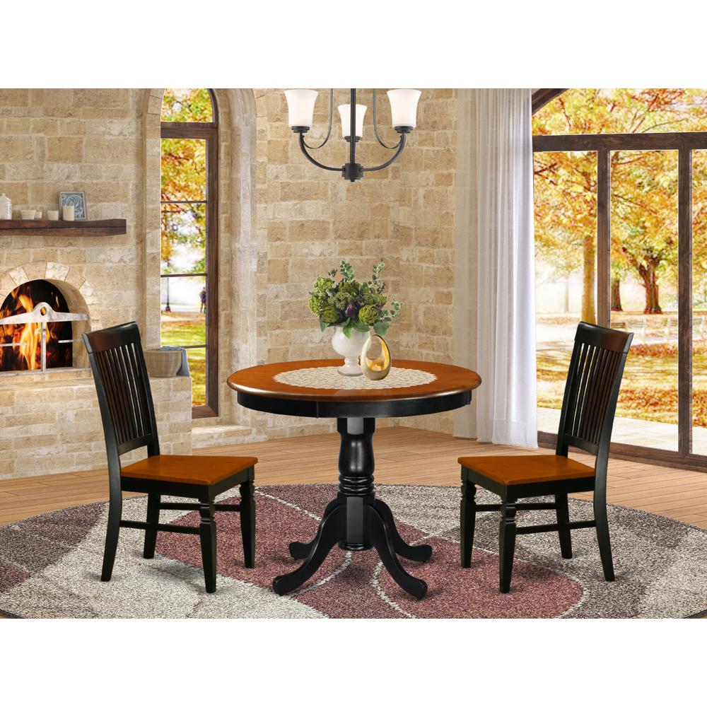 Dining Room Set Black & Cherry, ANWE3-BCH-W. Picture 2