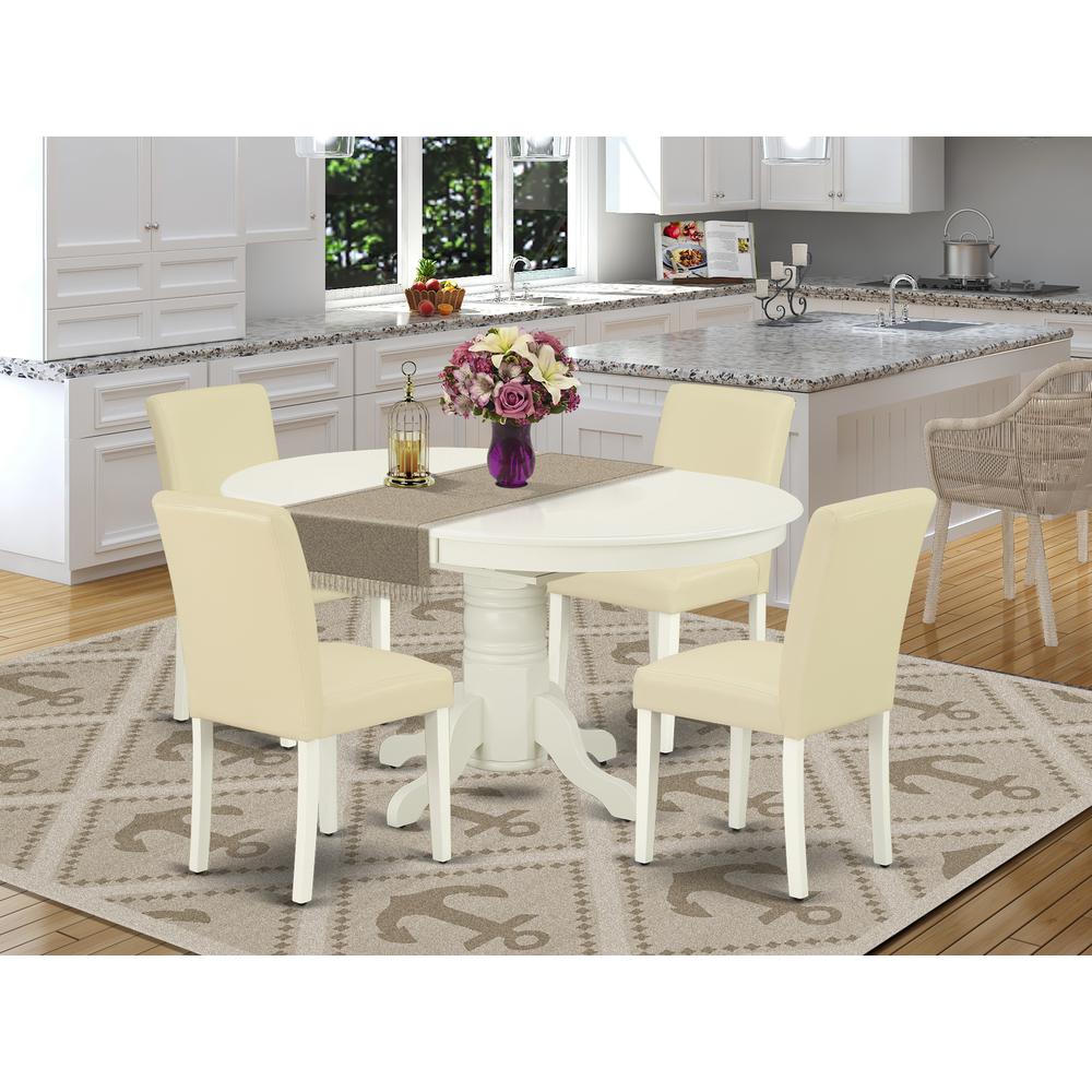 Dining Room Set Linen White, AVAB5-LWH-64. Picture 2