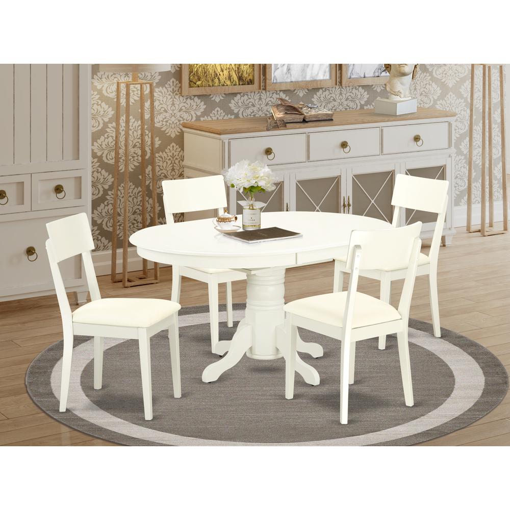 Dining Room Set Linen White, AVAD5-LWH-LC. Picture 2