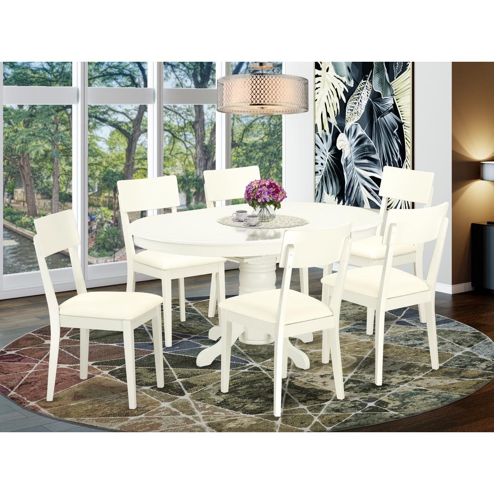 Dining Room Set Linen White, AVAD7-LWH-LC. Picture 2