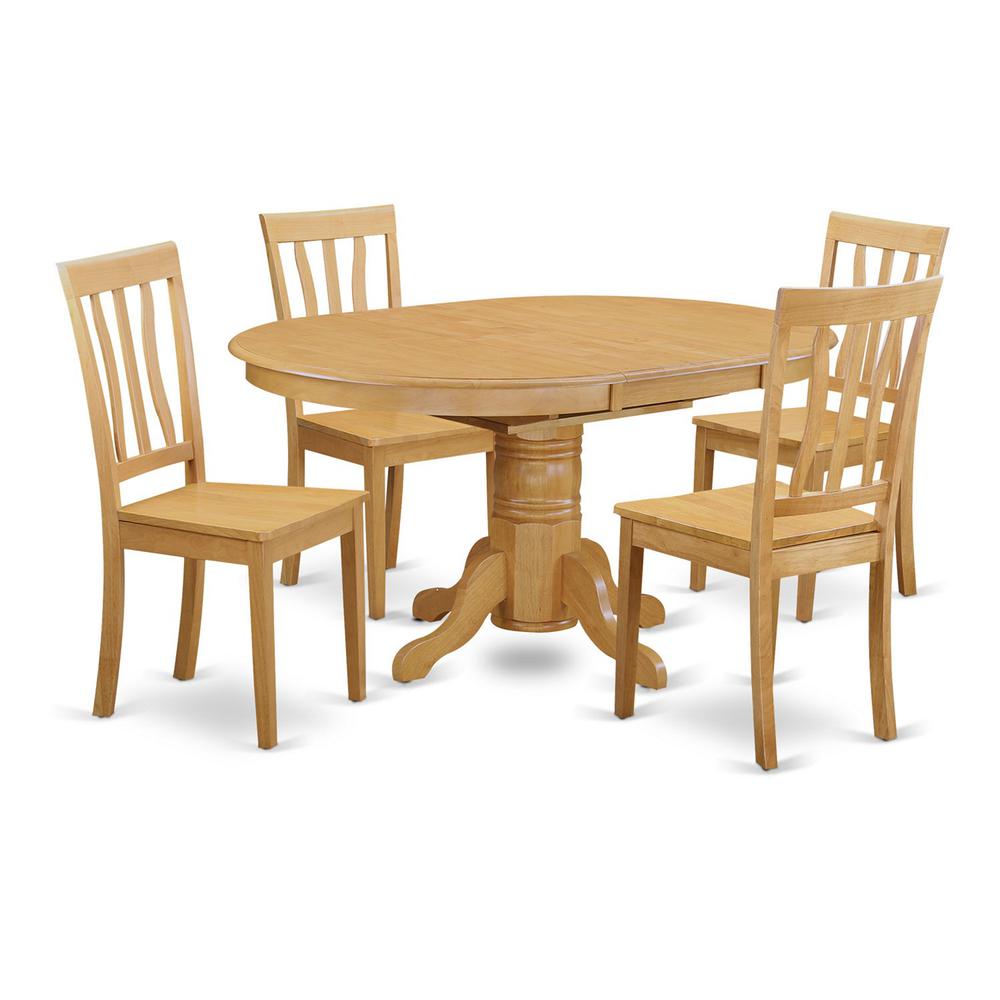 5  Pc  Dining  room  set-Oval  dinette  Table  with  Leaf  and  4  Dining  Chairs. Picture 2