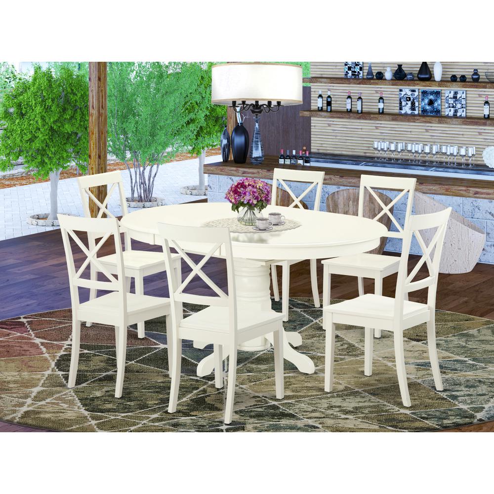 Dining Room Set Linen White, AVBO7-LWH-W. Picture 2