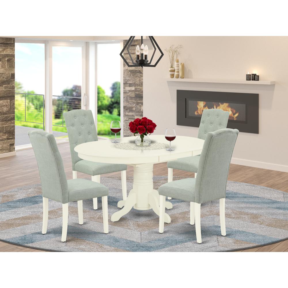 Dining Room Set Linen White, AVCE5-LWH-15. Picture 2