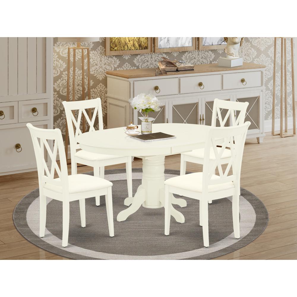 Dining Room Set Linen White, AVCL5-LWH-C. Picture 2