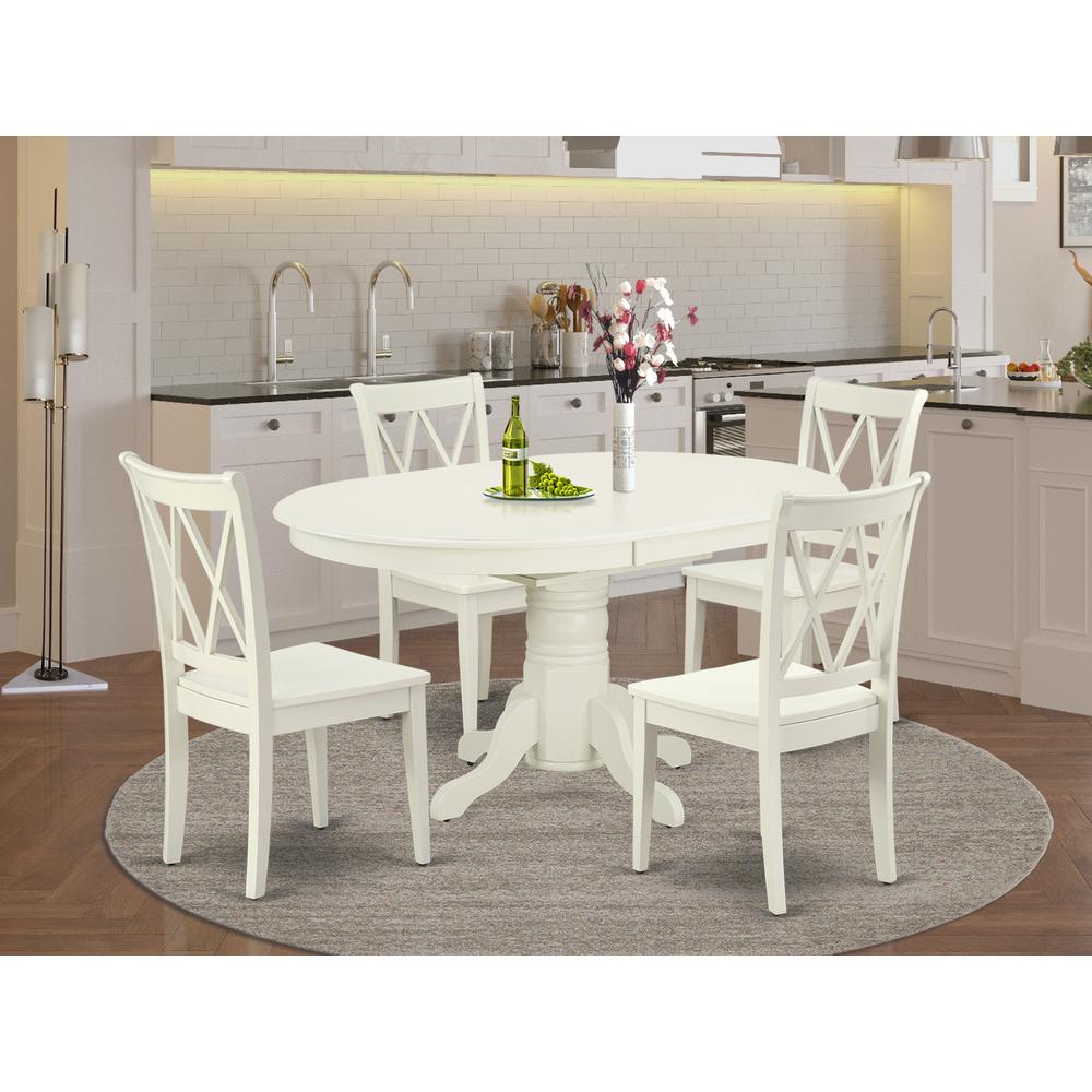 Dining Room Set Linen White, AVCL5-LWH-W. Picture 2
