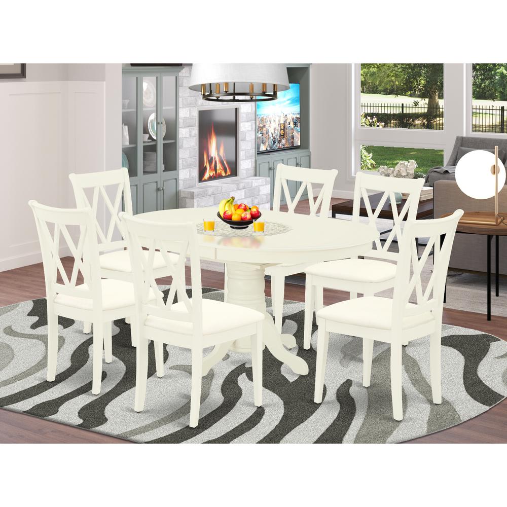 Dining Room Set Linen White, AVCL7-LWH-C. Picture 2
