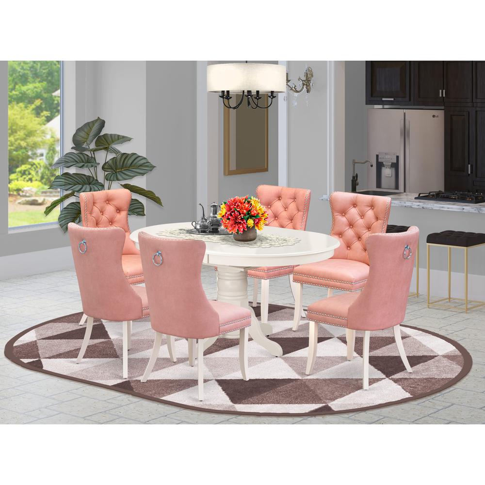 7 Piece Dining Set Consists of an Oval Dining Table with Butterfly Leaf. Picture 7