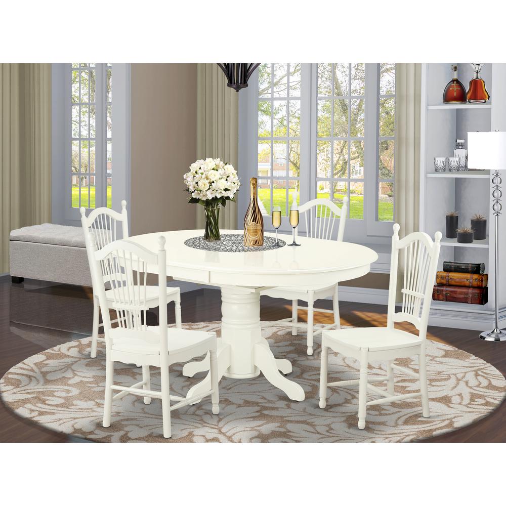 Dining Room Set Linen White, AVDO5-LWH-W. Picture 2