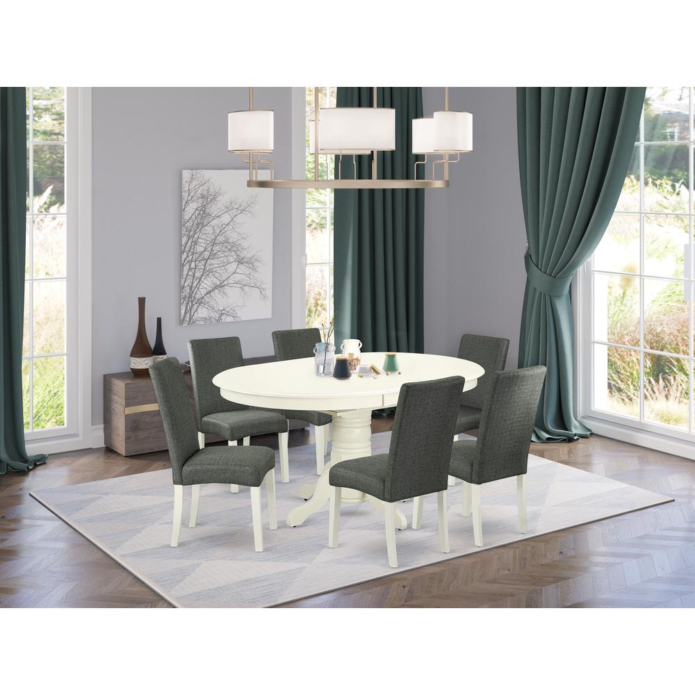 Dining Room Set Linen White, AVDR7-LWH-07. Picture 2
