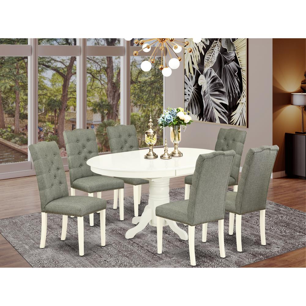 Dining Room Set Linen White, AVEL7-LWH-07. Picture 2