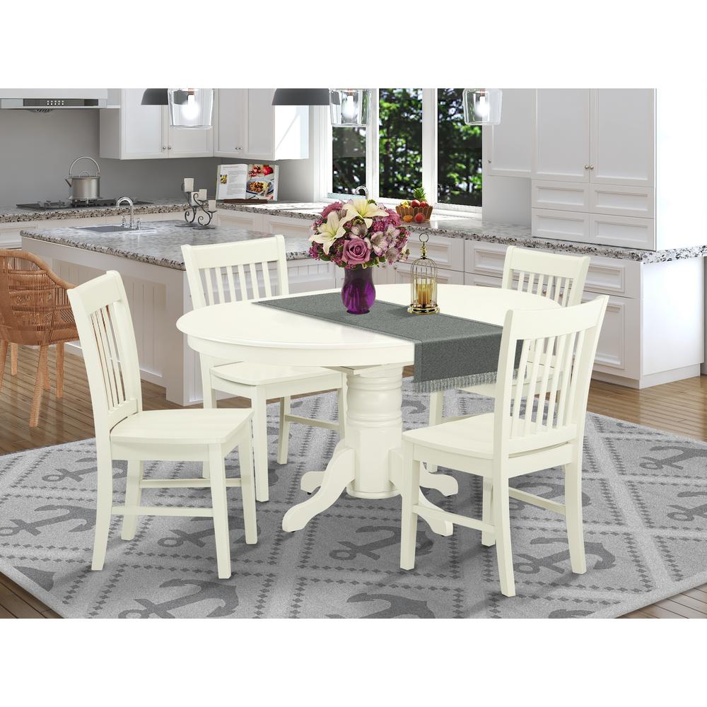 Dining Room Set Linen White, AVNO5-LWH-W. Picture 2