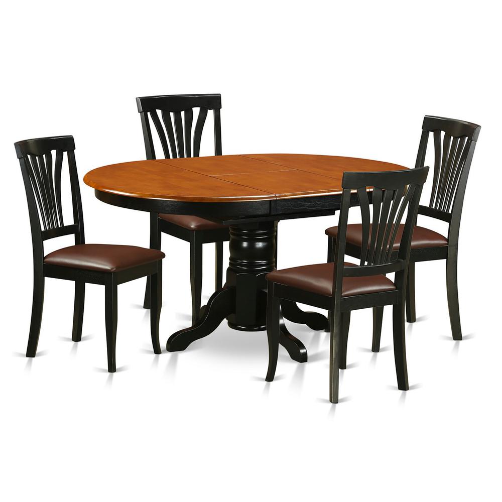 5  Pc  Dining  room  set  for  4-Oval  dinette  Table  with  Leaf  and  4  Dining  Chairs. Picture 2